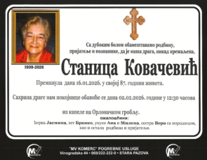 smrtovnica Stanica Kovačević 10+1